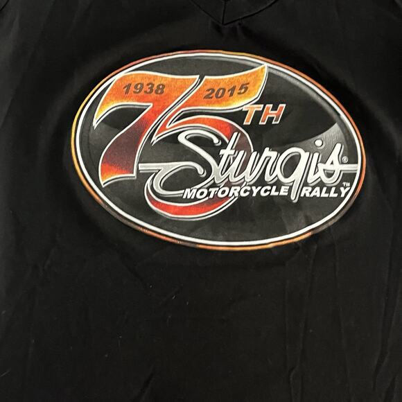 Sturgis 2015 75th Motorcycle Rally Women’s Size M Tee- Black - Picture 2 of 9
